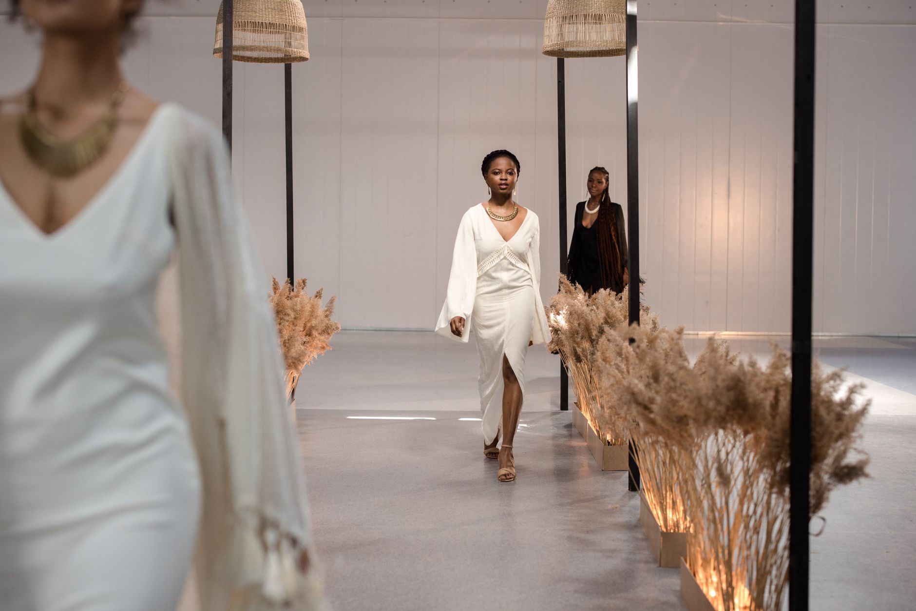 A model at a sustainable fashion event